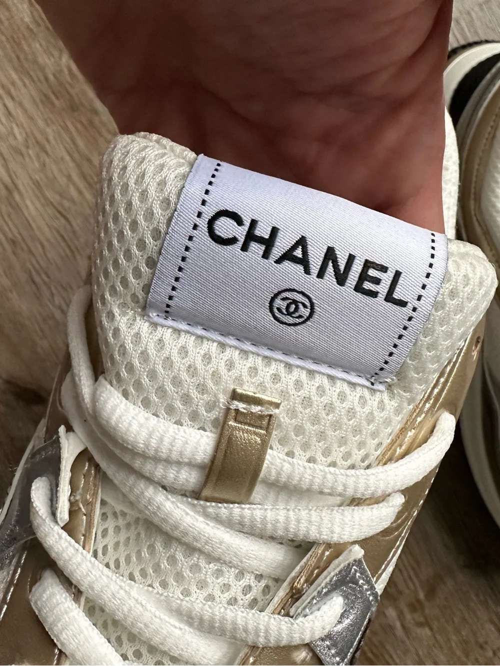 CHANEL Gold Sneakers - Picture 3 of 7